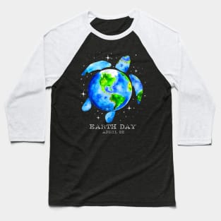 Earth Day Sea Turtle Art Baseball T-Shirt